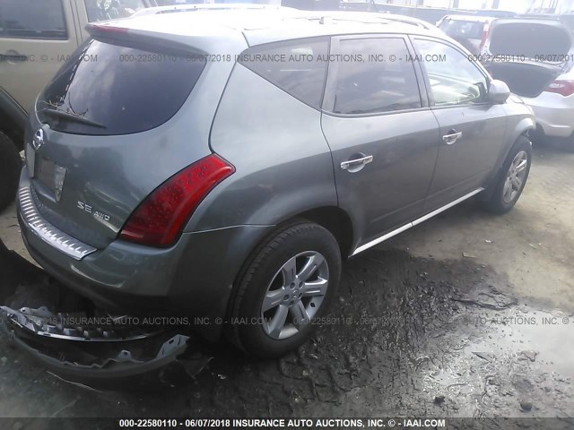 JN8AZ08W96W504625 - 2006 NISSAN MURANO SL/SE/S GRAY photo 4