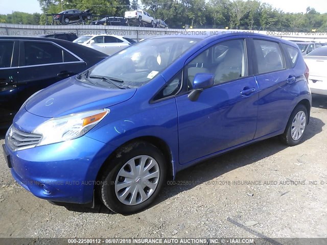 3N1CE2CP0FL387263 - 2015 NISSAN VERSA NOTE S/S PLUS/SV/SL/SR BLUE photo 2