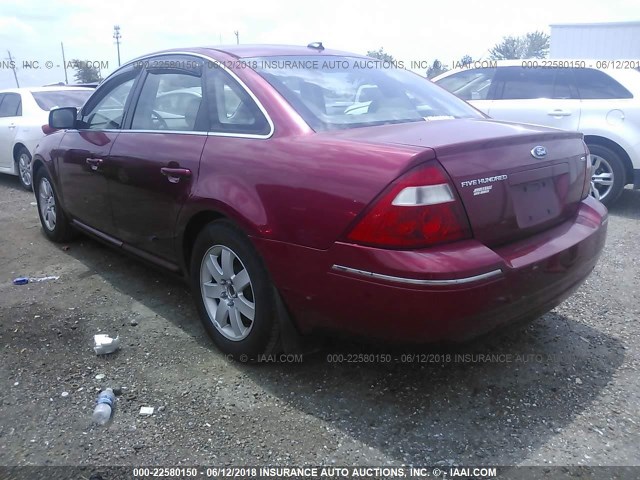 1FAHP24117G153832 - 2007 FORD FIVE HUNDRED SEL RED photo 3