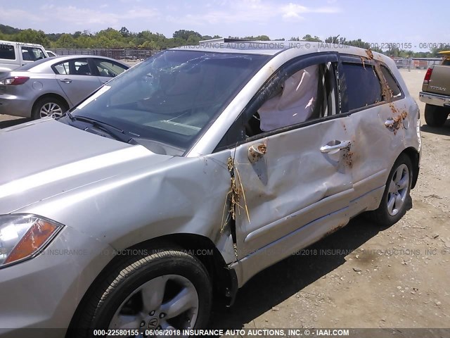 5J8TB18209A007171 - 2009 ACURA RDX SILVER photo 6