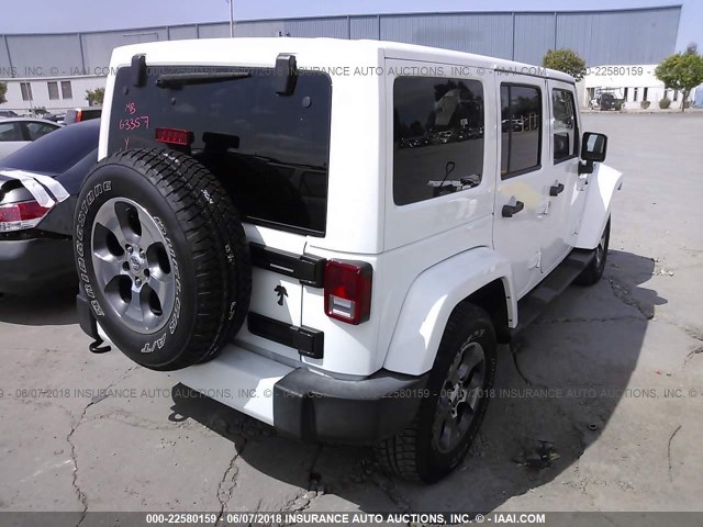 1C4BJWEG1GL178118 - 2016 JEEP WRANGLER UNLIMITE SAHARA WHITE photo 4