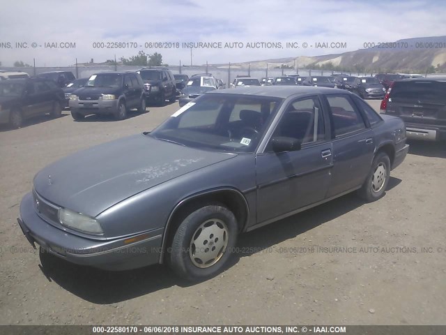 2G4WB54T3M1841855 - 1991 BUICK REGAL CUSTOM GRAY photo 2