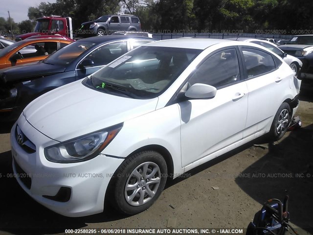 KMHCT4AE1EU706508 - 2014 HYUNDAI ACCENT GLS/GS WHITE photo 2