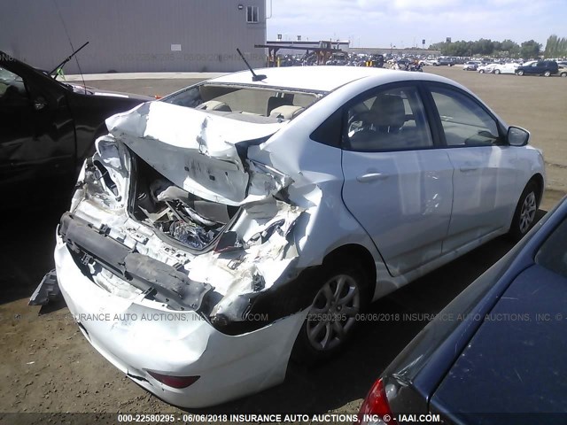 KMHCT4AE1EU706508 - 2014 HYUNDAI ACCENT GLS/GS WHITE photo 4