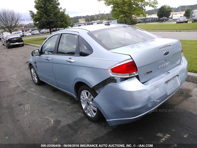 1FAHP35N68W268800 - 2008 FORD FOCUS SE/SEL/SES Light Blue photo 3