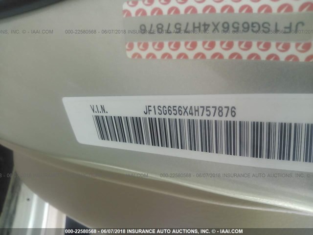 JF1SG656X4H757876 - 2004 SUBARU FORESTER 2.5XS მწვანე ფოტო 9