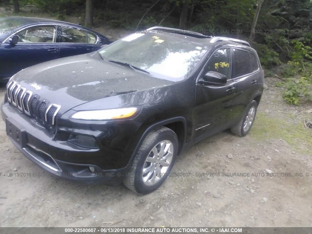 1C4PJMDB9EW240537 - 2014 JEEP CHEROKEE LIMITED BLACK photo 2