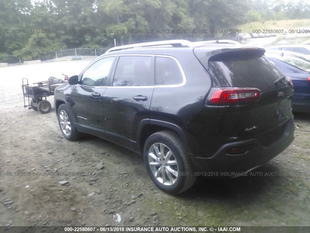 1C4PJMDB9EW240537 - 2014 JEEP CHEROKEE LIMITED BLACK photo 3