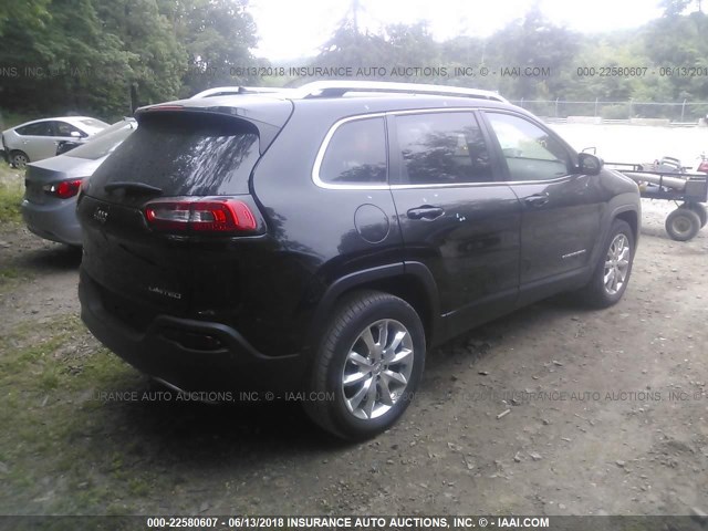 1C4PJMDB9EW240537 - 2014 JEEP CHEROKEE LIMITED BLACK photo 4