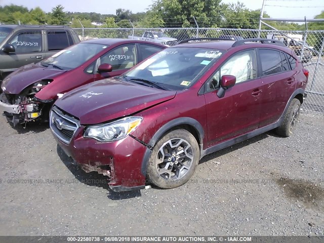 JF2GPABC0G8310279 - 2016 SUBARU CROSSTREK PREMIUM RED photo 2