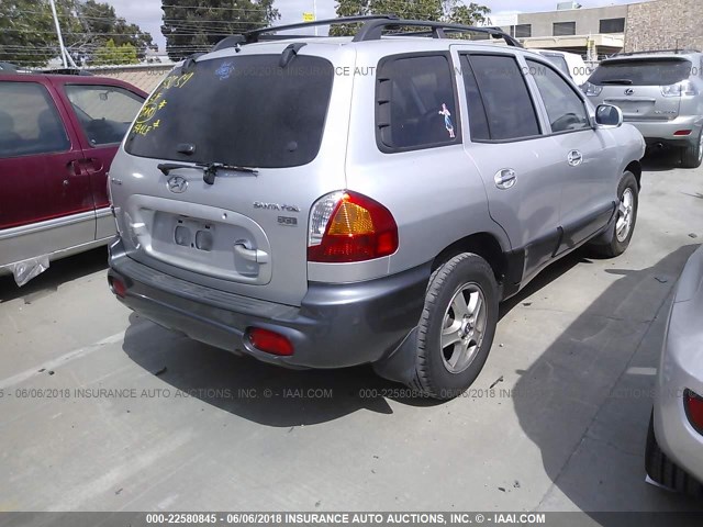 KM8SC13E33U492285 - 2003 HYUNDAI SANTA FE GLS/LX GRAY photo 4