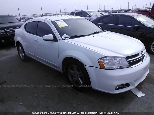 1C3CDZCG3DN666684 - 2013 DODGE AVENGER SXT WHITE photo 1