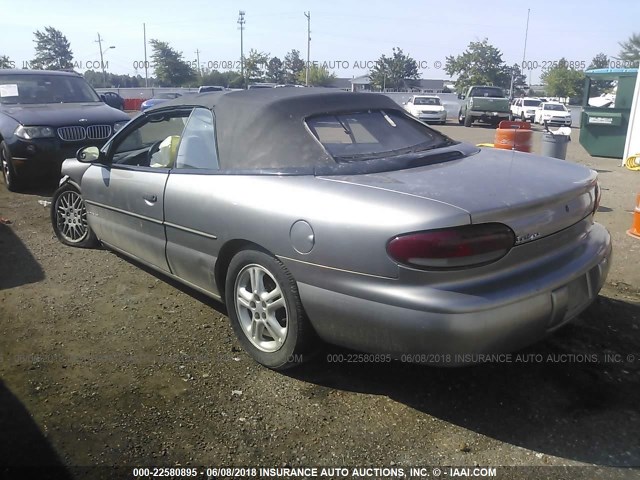 3C3EL45X0WT234584 - 1998 CHRYSLER SEBRING JX GRAY photo 3