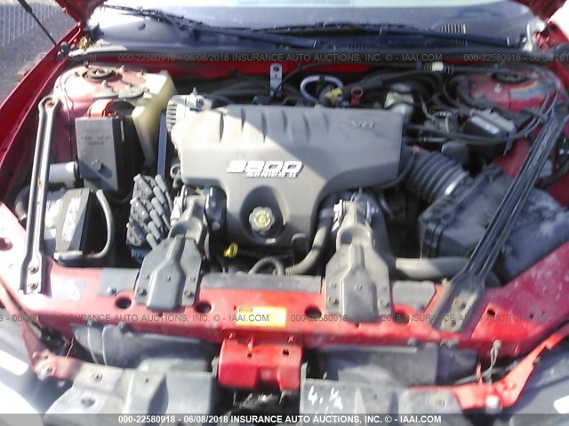 1G2WP12K61F209773 - 2001 PONTIAC GRAND PRIX GT RED photo 10