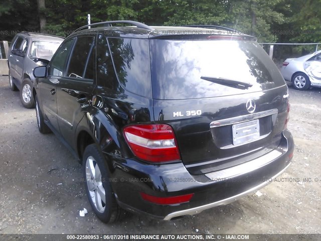 4JGBB86E09A474487 - 2009 MERCEDES-BENZ ML 350 BLACK photo 3