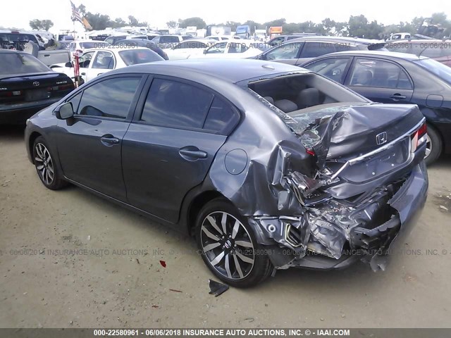 19XFB2F92EE239960 - 2014 HONDA CIVIC EXL GRAY photo 3