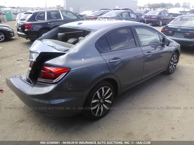 19XFB2F92EE239960 - 2014 HONDA CIVIC EXL GRAY photo 4