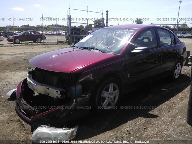 1G8AJ55F46Z144077 - 2006 SATURN ION LEVEL 2 MAROON photo 2