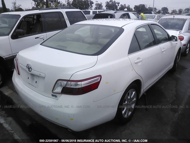 JTNBB46K973008086 - 2007 TOYOTA CAMRY NEW GENERAT HYBRID WHITE photo 4