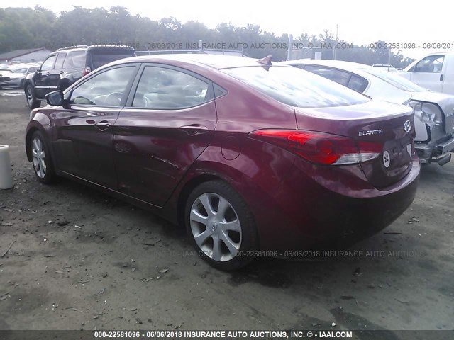 KMHDH4AE7CU397842 - 2012 HYUNDAI ELANTRA GLS/LIMITED RED photo 3