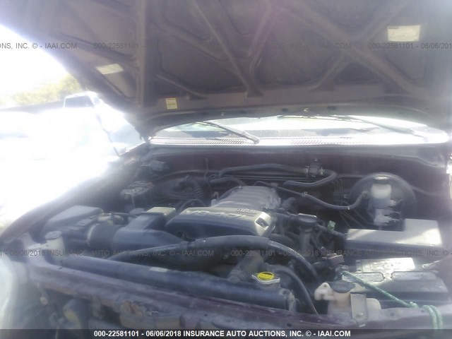 5TBRT34193S417467 - 2003 TOYOTA TUNDRA ACCESS CAB SR5 BURGUNDY photo 10