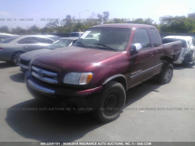 5TBRT34193S417467 - 2003 TOYOTA TUNDRA ACCESS CAB SR5 BURGUNDY photo 2