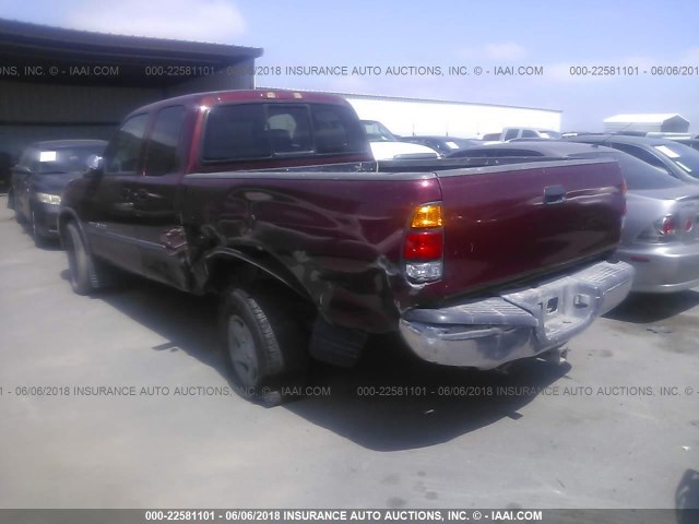 5TBRT34193S417467 - 2003 TOYOTA TUNDRA ACCESS CAB SR5 BURGUNDY photo 3