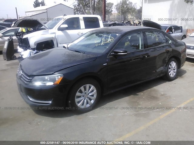 1VWAT7A3XFC055301 - 2015 VOLKSWAGEN PASSAT S BLACK photo 2