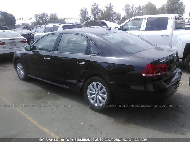 1VWAT7A3XFC055301 - 2015 VOLKSWAGEN PASSAT S BLACK photo 3