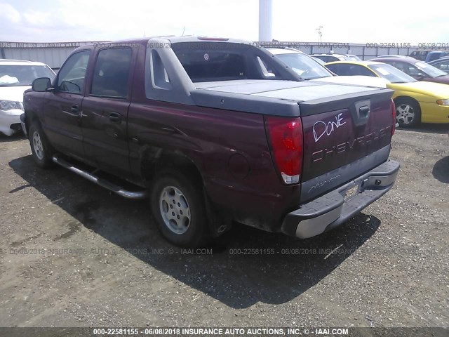 3GNEC12T84G283928 - 2004 CHEVROLET AVALANCHE C1500 BURGUNDY photo 3