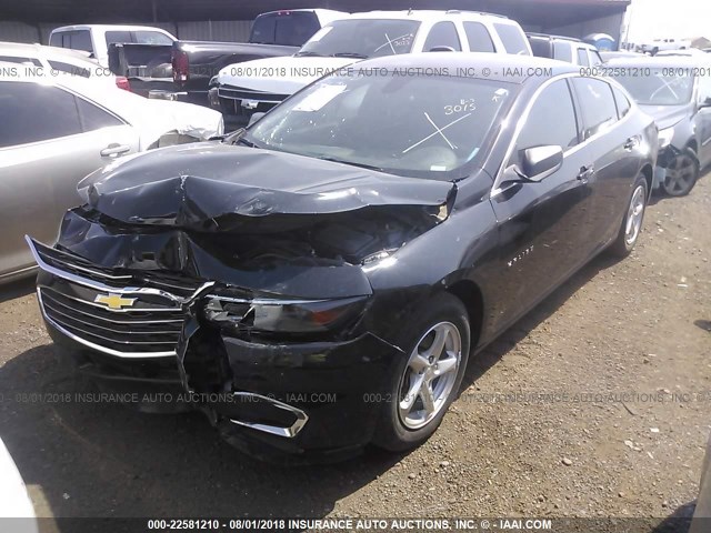 1G1ZB5ST0GF214640 - 2016 CHEVROLET MALIBU LS BLACK photo 2
