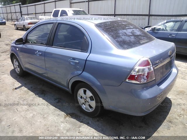 KL1TD56627B146996 - 2007 CHEVROLET AVEO LS Light Blue photo 3