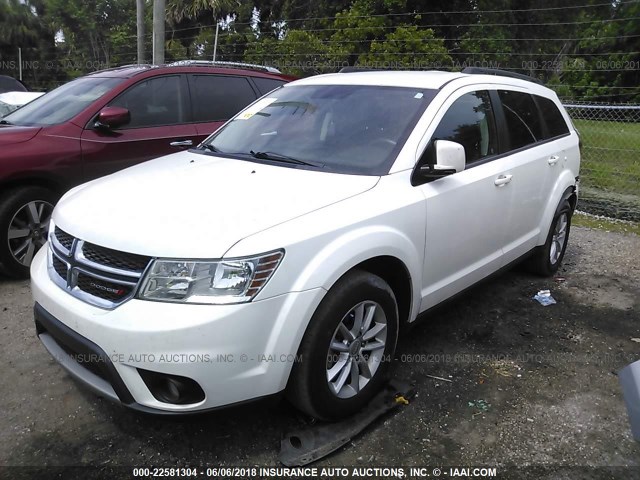 3C4PDCBB7GT178018 - 2016 DODGE JOURNEY SXT WHITE photo 2