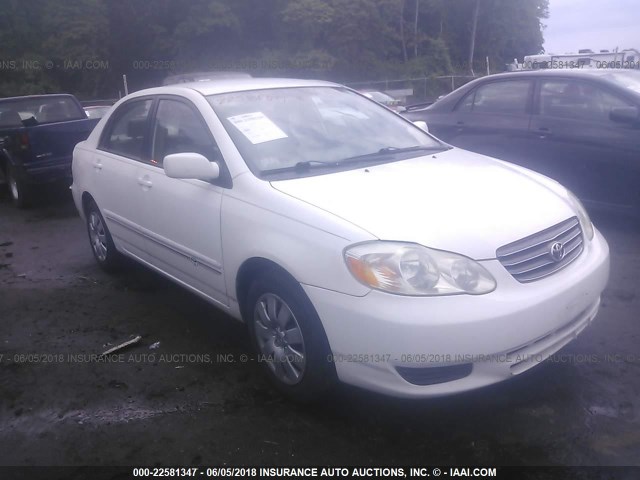 JTDBR32E630023778 - 2003 TOYOTA COROLLA CE/LE WHITE photo 1