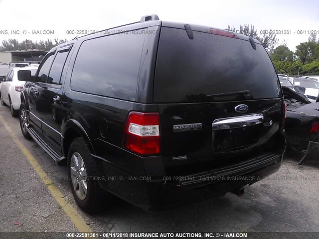 1FMFK19587LA96151 - 2007 FORD EXPEDITION EL LIMITED BLACK photo 3