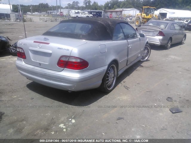 WDBLK70G21T069784 - 2001 MERCEDES-BENZ CLK 430 SILVER photo 4