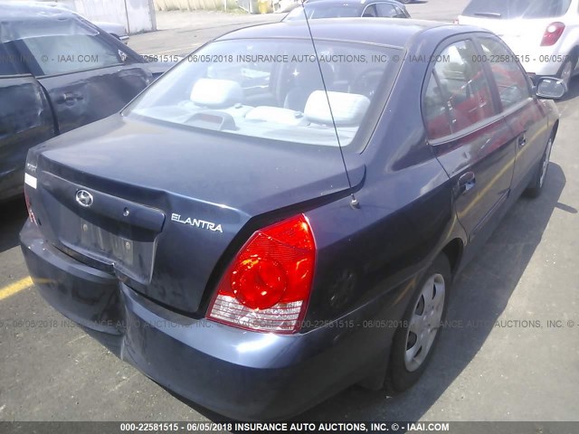 KMHDN46D05U000502 - 2005 HYUNDAI ELANTRA GLS/GT BLUE photo 4