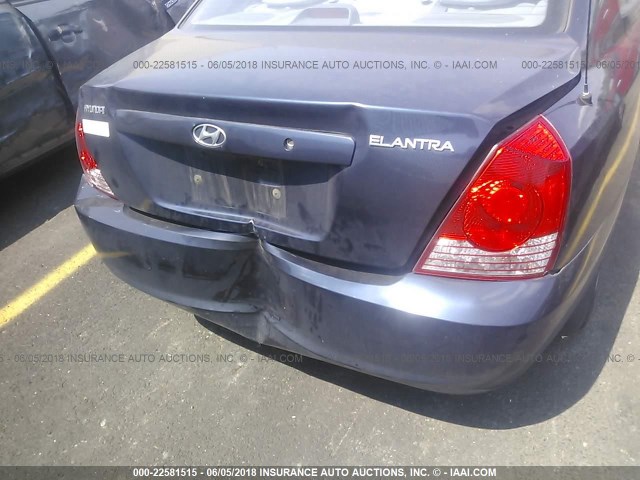 KMHDN46D05U000502 - 2005 HYUNDAI ELANTRA GLS/GT BLUE photo 6