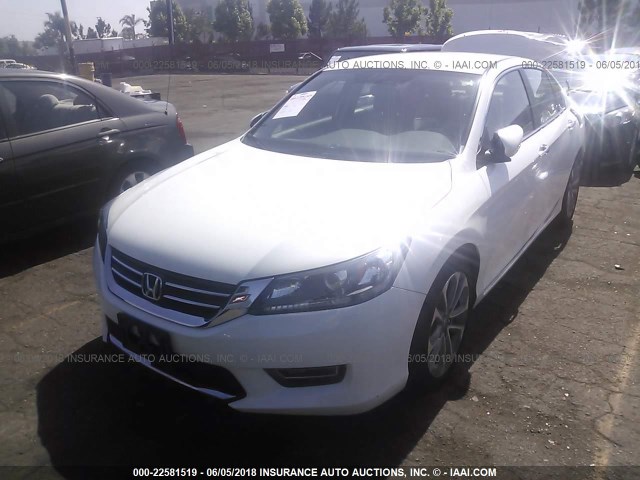 1HGCR2F59DA064993 - 2013 HONDA ACCORD SPORT WHITE photo 2