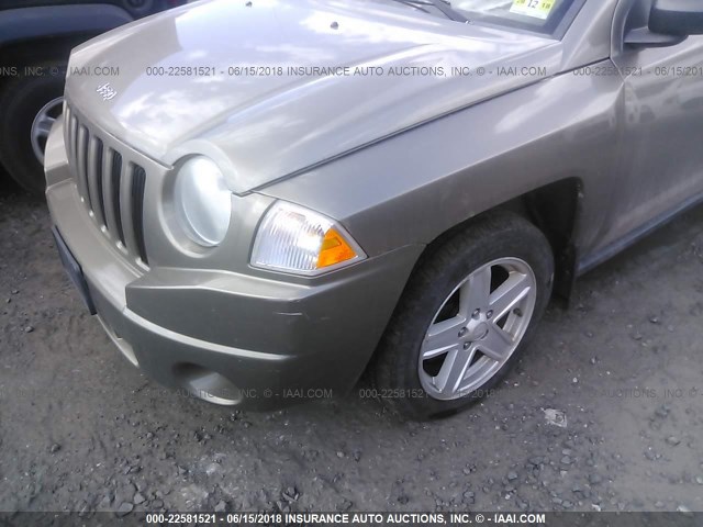 1J8FF47W07D141446 - 2007 JEEP COMPASS BROWN photo 6