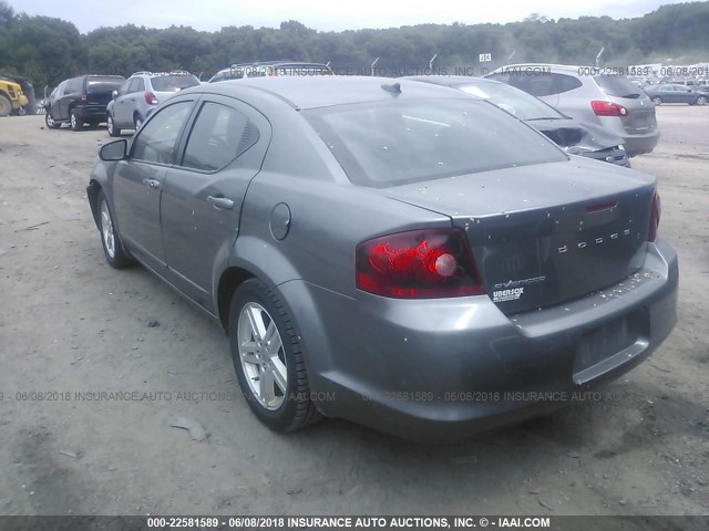 1C3CDZCB8CN150663 - 2012 DODGE AVENGER SXT GRAY photo 3