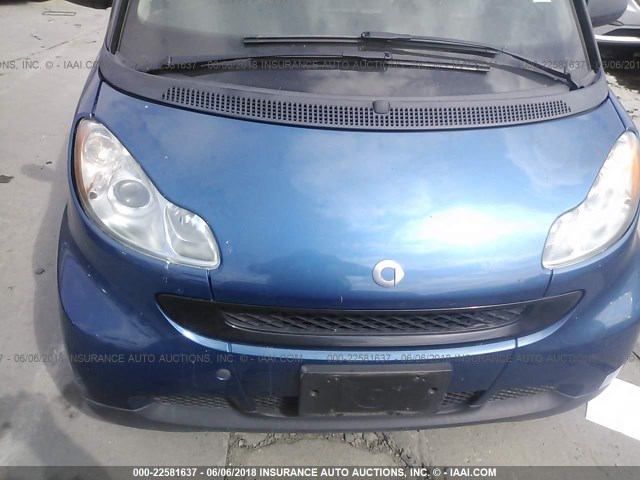 WMEEJ31X99K305337 - 2009 SMART FORTWO PURE/PASSION BLUE photo 6