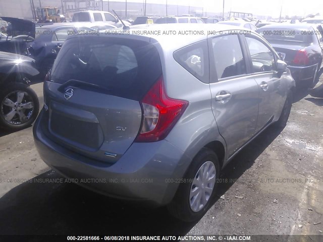 3N1CE2CP5FL357529 - 2015 NISSAN VERSA NOTE S/S PLUS/SV/SL/SR GRAY photo 4