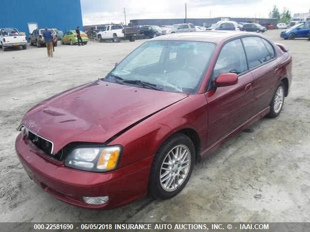 4S3BE645926214990 - 2002 SUBARU LEGACY GT RED photo 2
