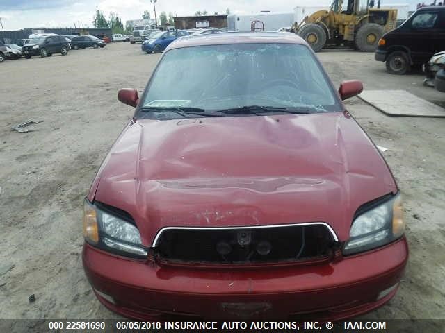 4S3BE645926214990 - 2002 SUBARU LEGACY GT RED photo 6