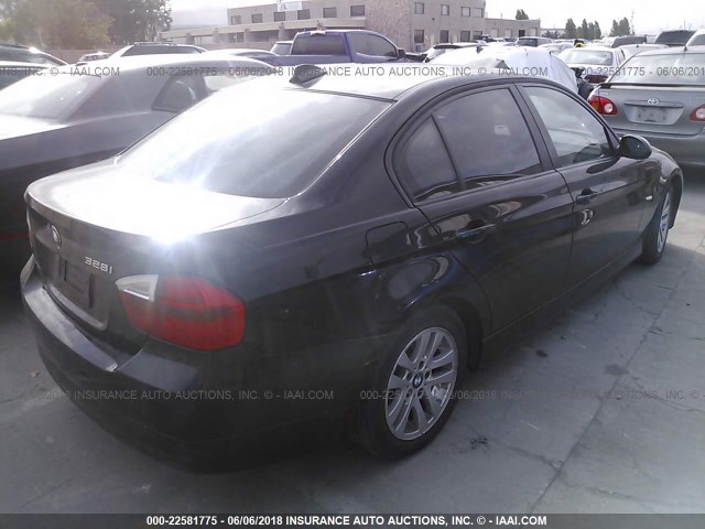 WBAVC53527FZ75119 - 2007 BMW 328 I SULEV BLACK photo 4