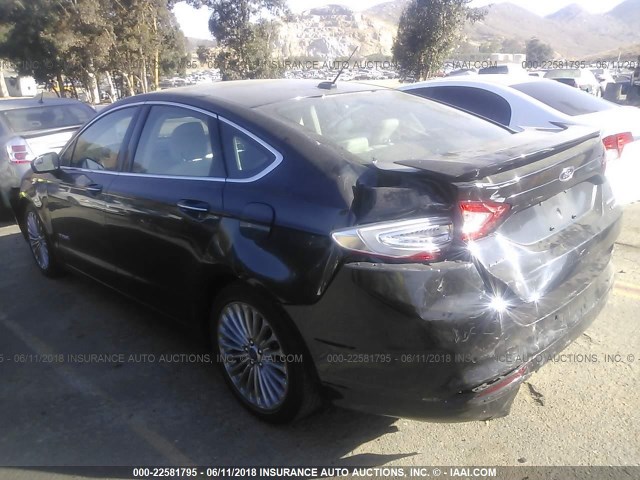 3FA6P0RU3ER228230 - 2014 FORD FUSION TITANIUM HEV BLACK photo 3