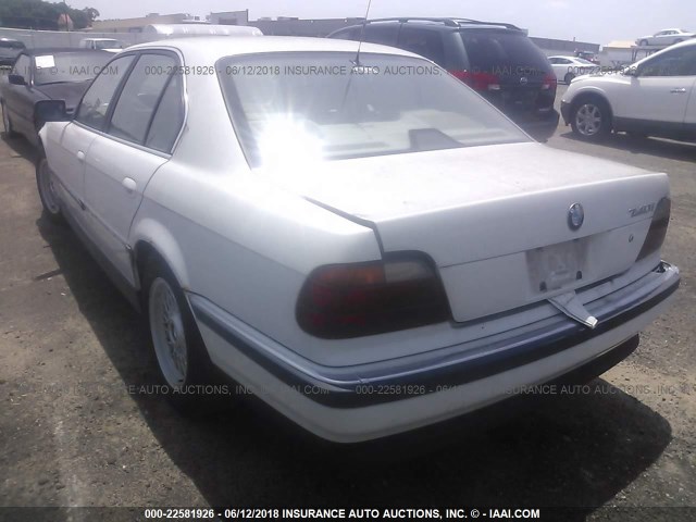 WBAGF6326SDH00078 - 1995 BMW 740 I AUTOMATIC WHITE photo 3