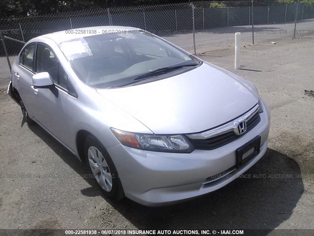 19XFB2F54CE372763 - 2012 HONDA CIVIC LX SILVER photo 1