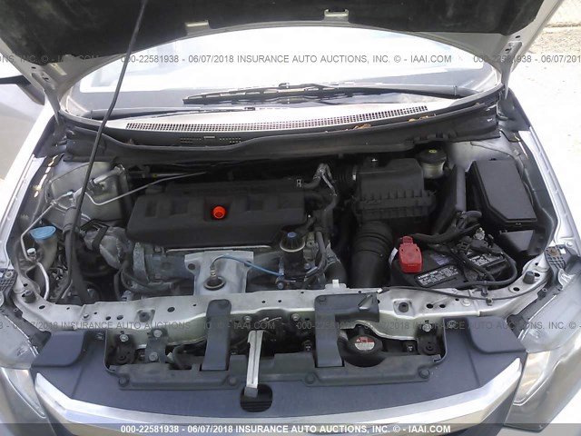 19XFB2F54CE372763 - 2012 HONDA CIVIC LX SILVER photo 10
